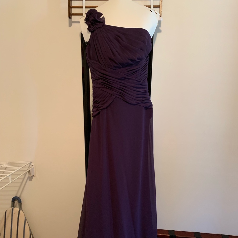 David’s Bridal One Shoulder Purple Long Dress